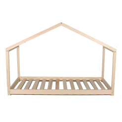 Lit cabane enfant 90x190cm bois massif KITO Naturel inclus sommier