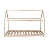 Lit cabane enfant 70x140cm bois massif PANDOU Naturel inclus sommier