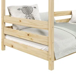 Lit cabane FINA 90 x 190 cm, en pin massif naturel