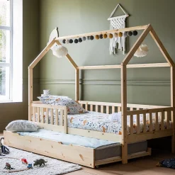 Lit cabane gigogne pour enfant 190x90cm en bois MARCEAU - HAPPY GARDEN