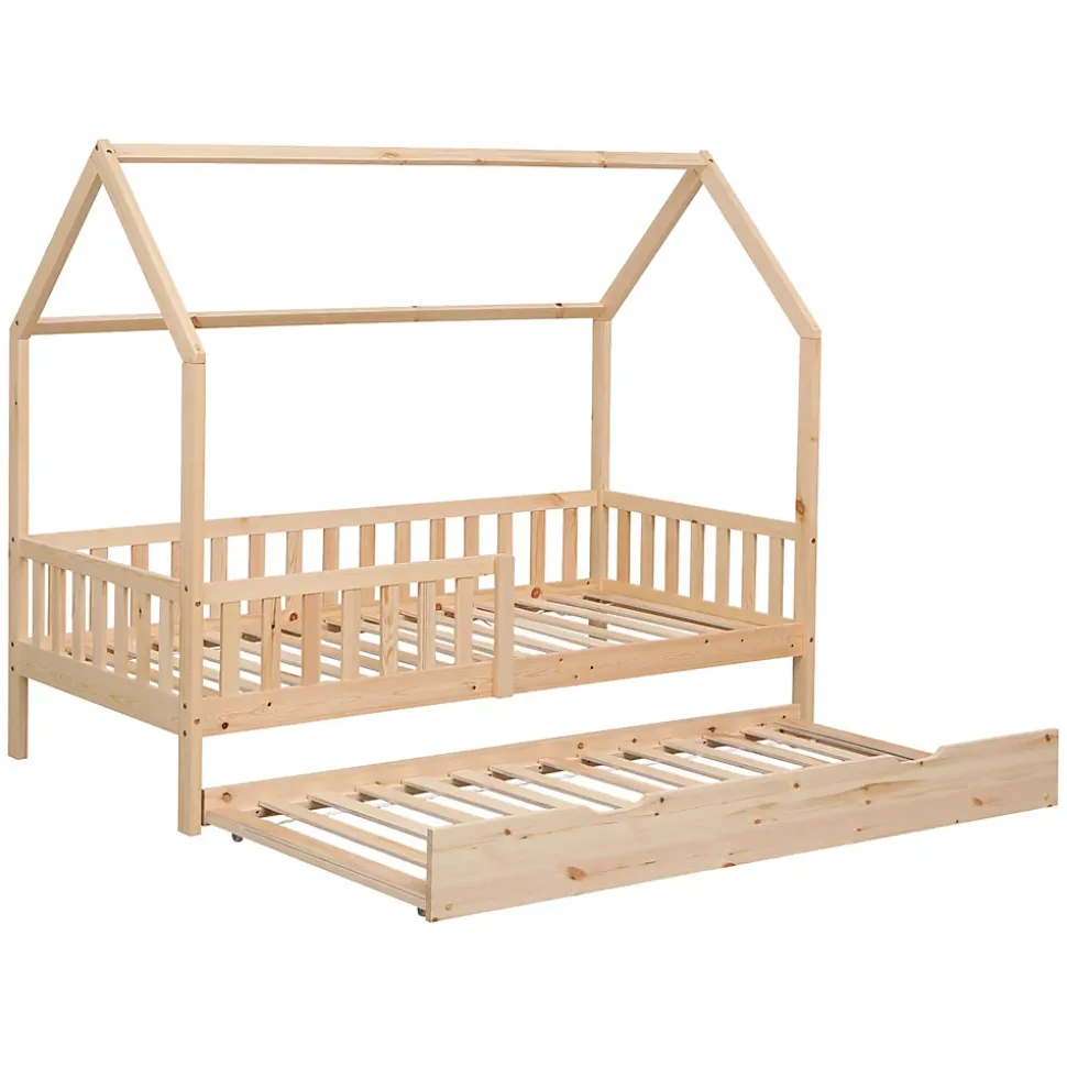 Lit cabane gigogne pour enfant 190x90cm en bois MARCEAU - HAPPY GARDEN