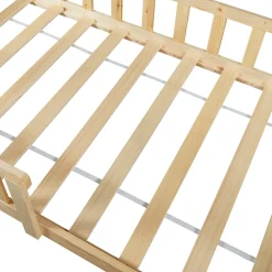 Lit cabane Hesel avec matelas à mousse froid 90 x 200 cm naturel en.casa