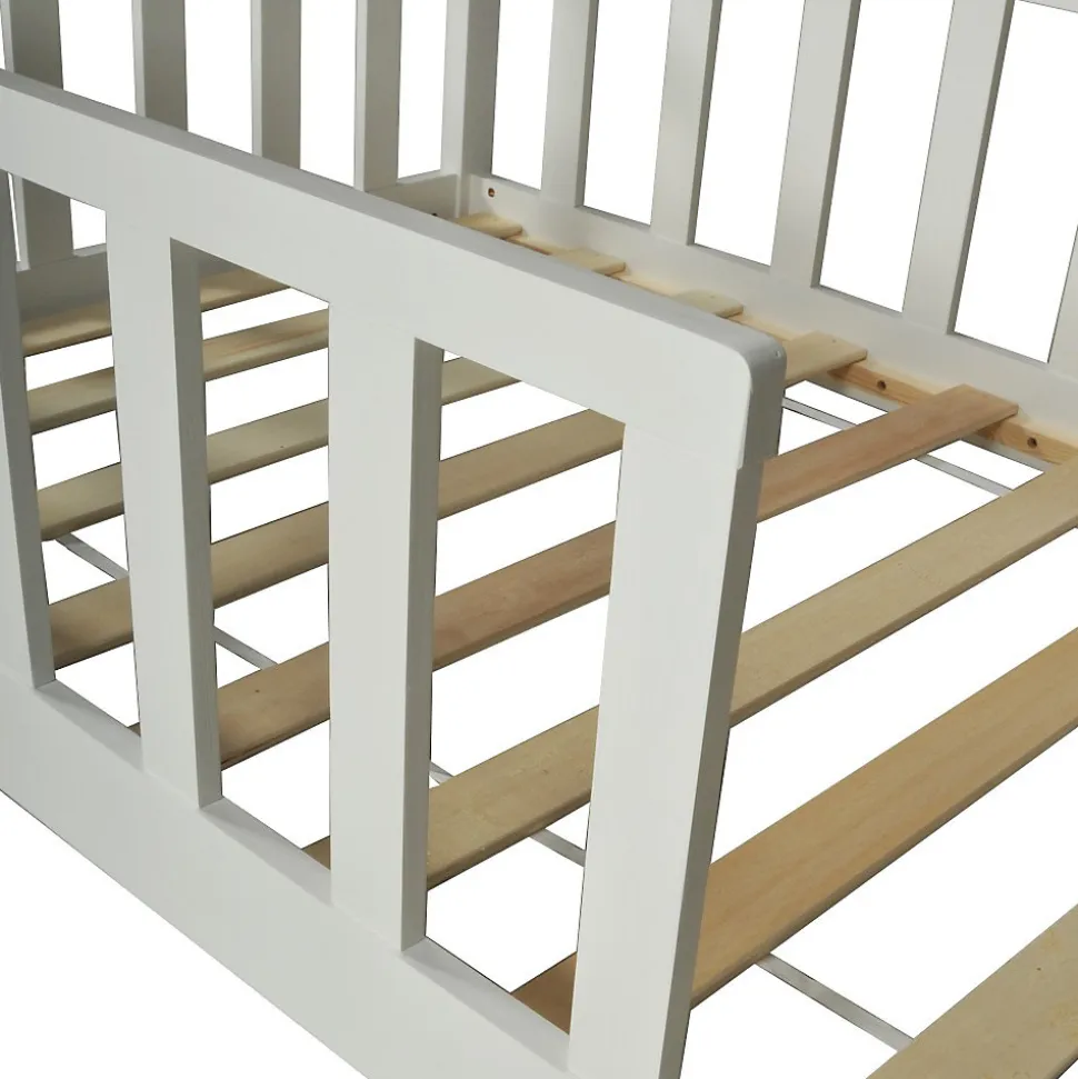 Lit cabane Kiwi 90x190 avec sommier et matelas /Blanc