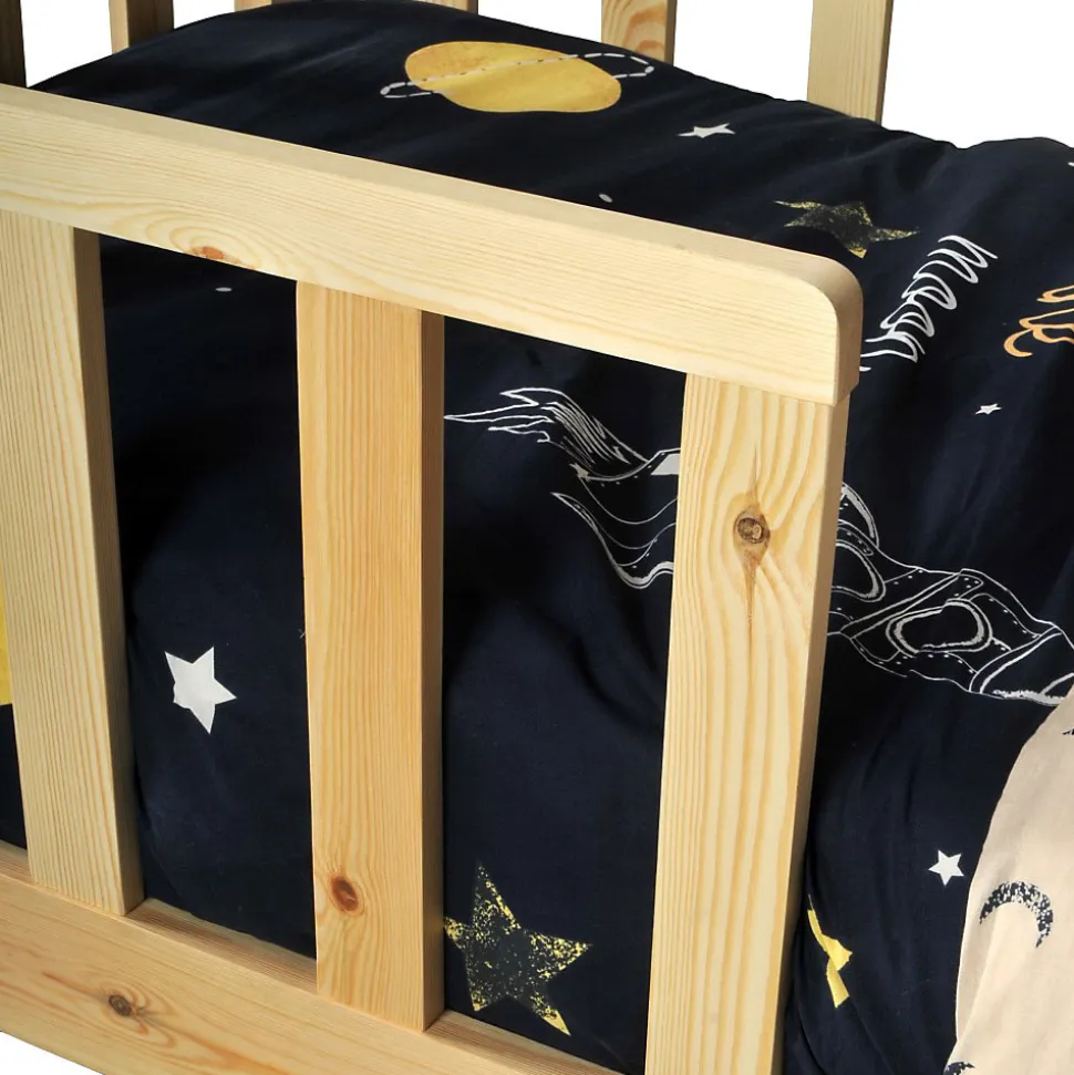 Lit cabane Kiwi 70x140 avec sommier et matelas /Naturel