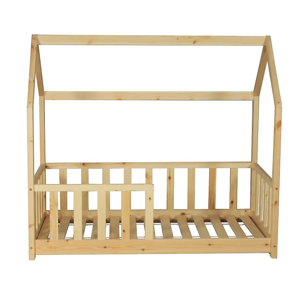 Lit cabane Kiwi 70x140 avec sommier et matelas /Naturel