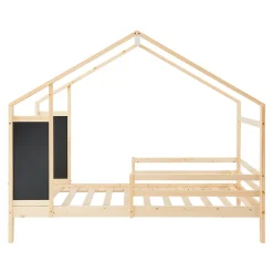 Lit cabane Lorenskog bois de pin 90 x 200 cm naturel en.casa