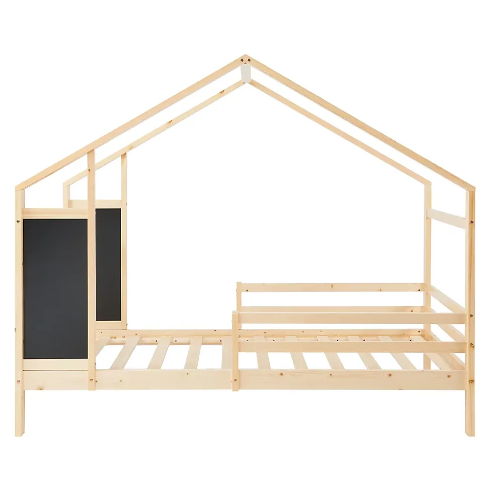 Lit cabane Lorenskog bois de pin 90 x 200 cm naturel en.casa