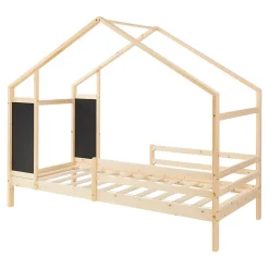 Lit cabane Lorenskog bois de pin 90 x 200 cm naturel en.casa