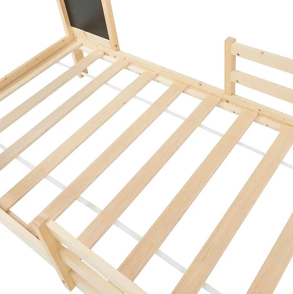 Lit cabane Lorenskog bois de pin 90 x 200 cm naturel en.casa