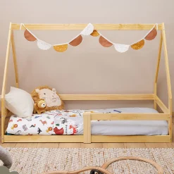 Lit cabane LUSIA 80 x 160 cm, en pin massif naturel