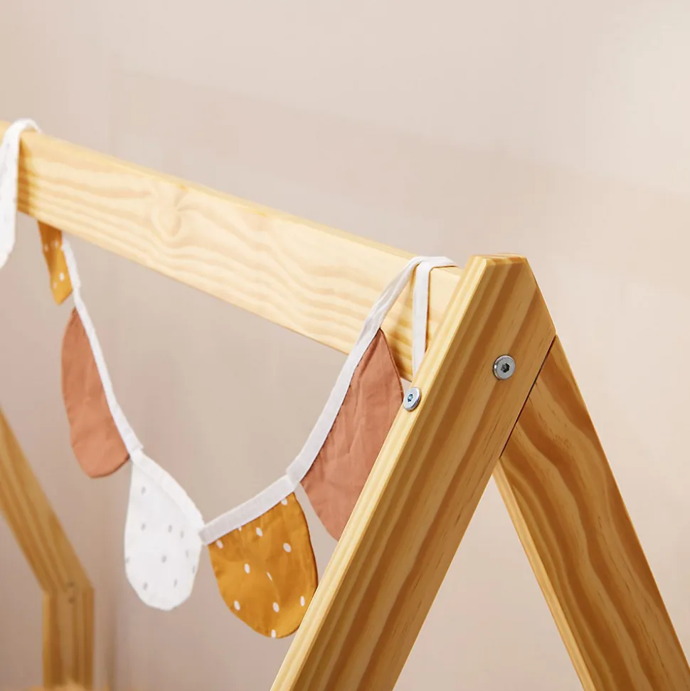 Lit cabane LUSIA 80 x 160 cm, en pin massif naturel