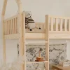 Lit cabane mi-hauteur 90x190 sommier inclus Daisy Bois