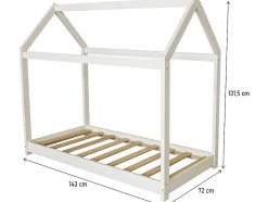 Lit Cabane pour enfant "Camilla" 140 x 70 cm Blanc
