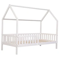 Lit cabane pour enfant 190x90cm blanc MARCEAU - HAPPY GARDEN