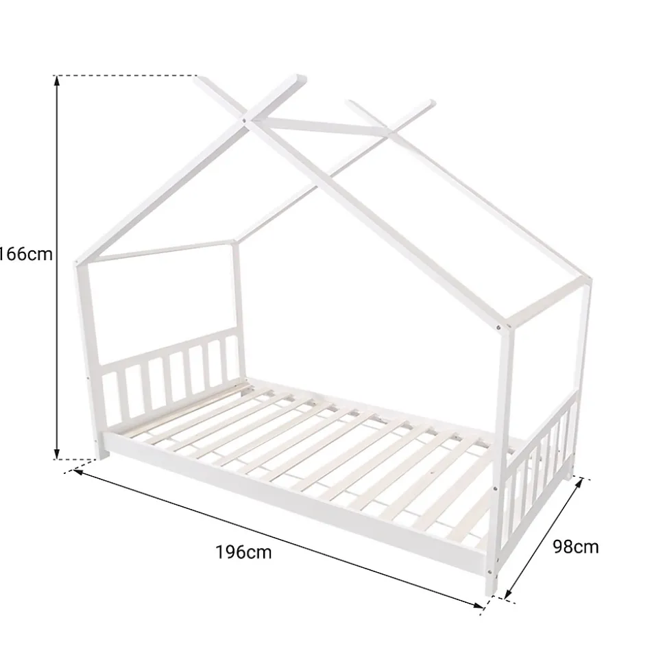 Lit cabane pour enfant 190x90cm en bois GASPARD - HAPPY GARDEN