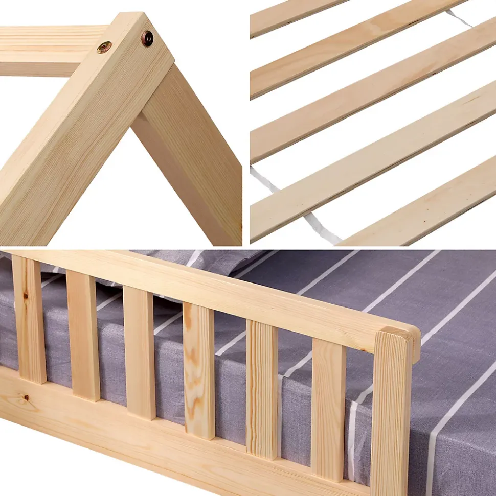 Lit cabane pour enfant 190x90cm en bois MARCEAU - HAPPY GARDEN