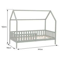 Lit cabane pour enfant 190x90cm en bois avec tiroirs MARCEAU - HAPPY GARDEN