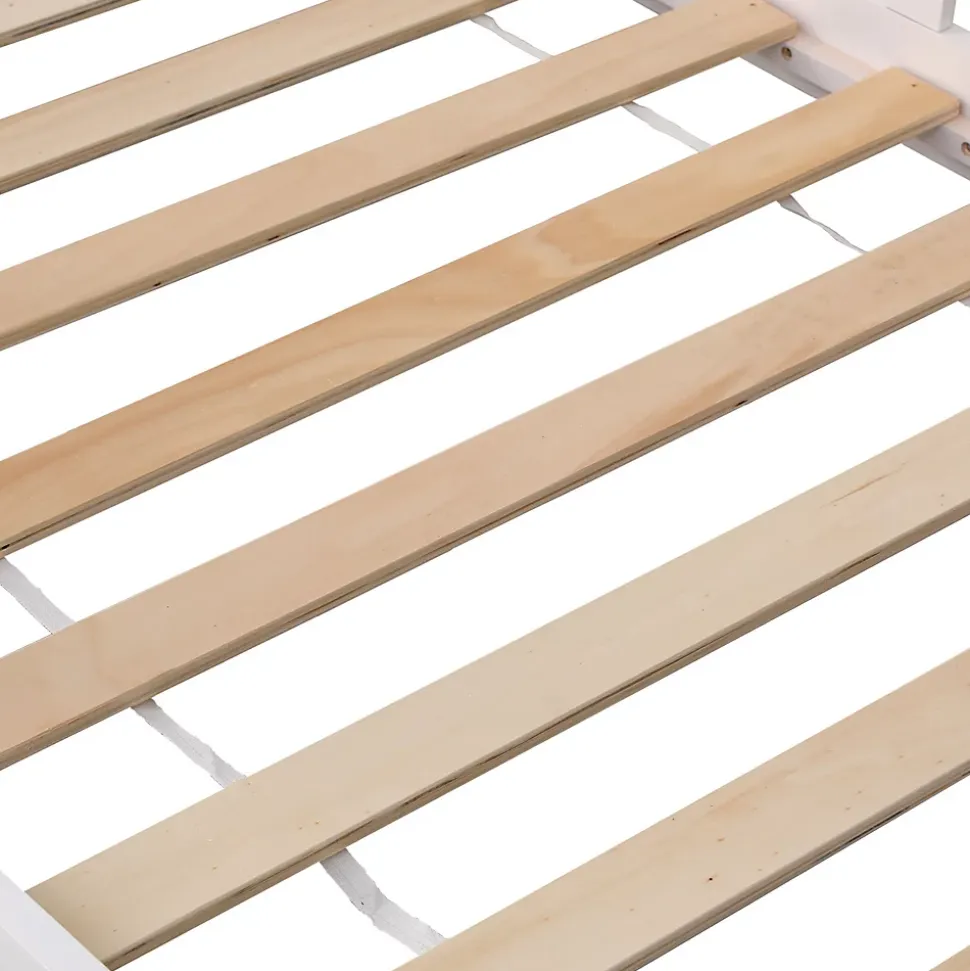 Lit cabane pour enfant 190x90cm blanc avec tiroirs MARCEAU - HAPPY GARDEN