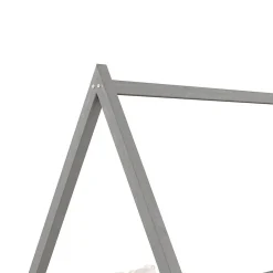 Lit cabane SILA 90 x 200 cm, en pin massif gris