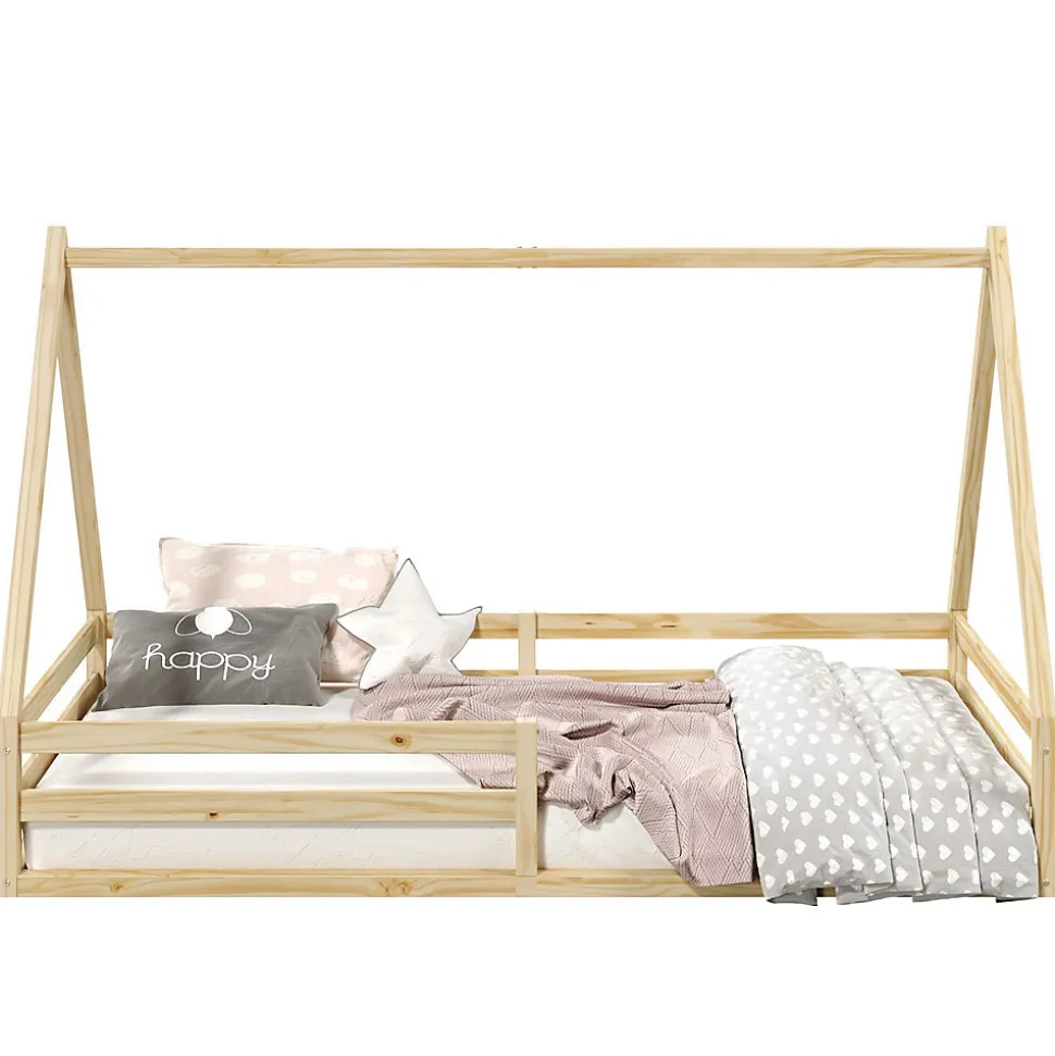 Lit cabane SILA 90 x 200 cm, en pin massif naturel