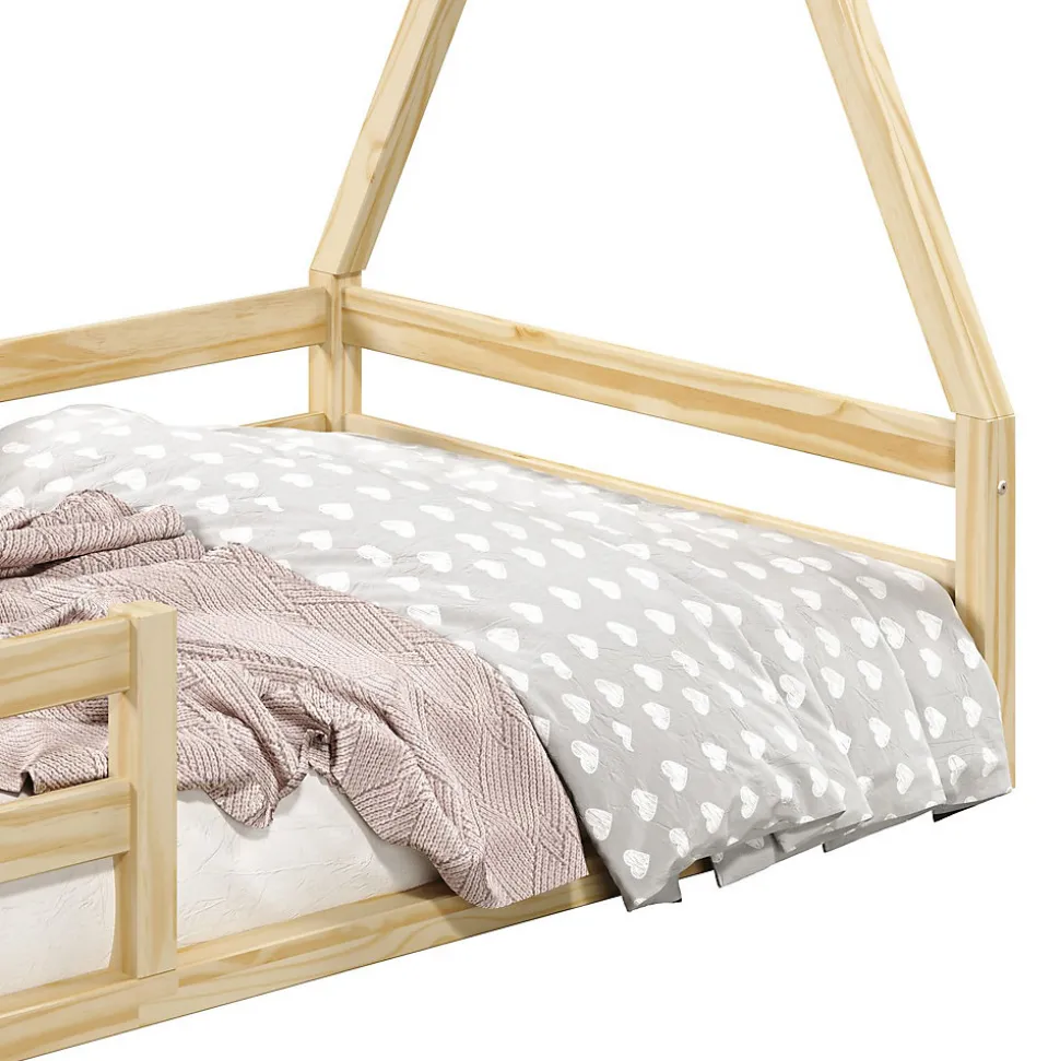 Lit cabane SILA 90 x 200 cm, en pin massif naturel