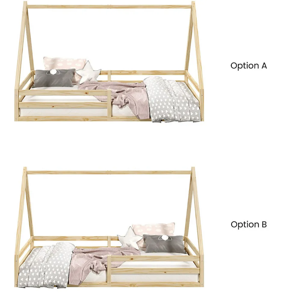 Lit cabane SILA 90 x 200 cm, en pin massif naturel