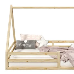 Lit cabane SILA 90 x 190 cm, en pin massif naturel