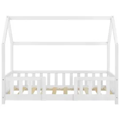 Lit cabane Sisimiut avec matelas 70 x 140 cm blanc en.casa