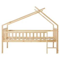 Lit cabane Sotkamo bois de pin 90 x 200 cm naturel en.casa