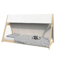 Lit cabane TIPI 70x140 + 1 toile + 1 sommier / Naturel