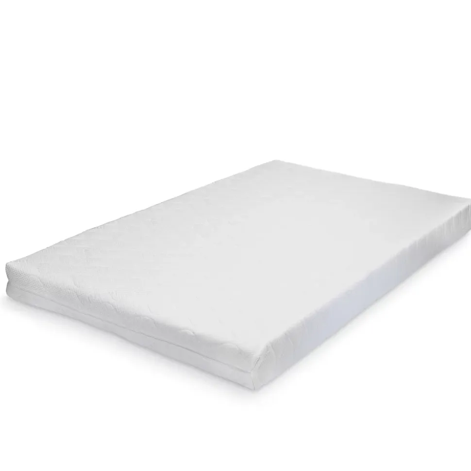 Lit cabane Treviolo avec matelas à mousse froid 200 x 140 cm vert menthe / blanc en.casa