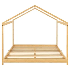 Lit cabane Vindafjord pour enfant 180 x 200 cm forme maison bambou naturel en.casa