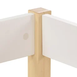 Lit cabane 90x200 cm - Lit enfant mi-hauteur avec protection antichute - Bois massif - Sans Matelas - Blanc