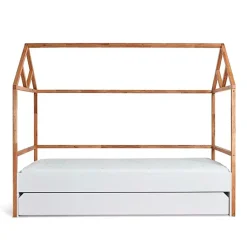 Lit cabane 90x200 sommier et tiroir inclus Bellamy Lotta Blanc