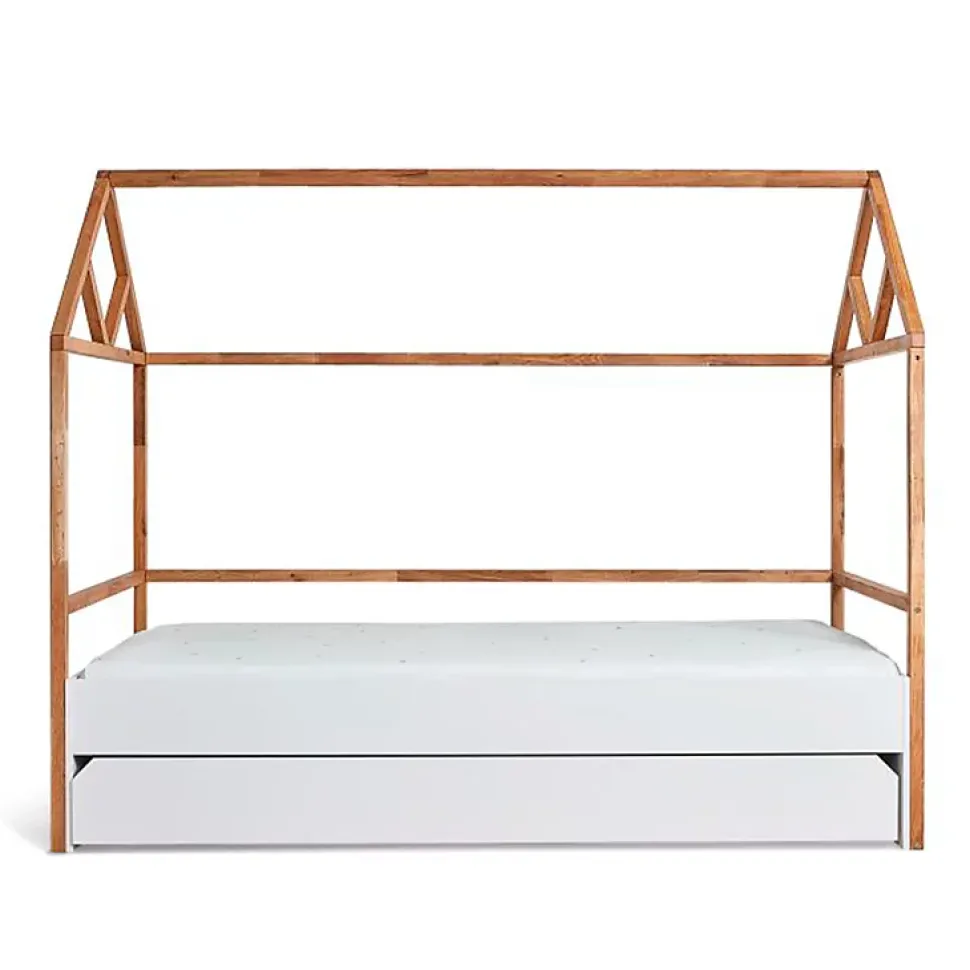 Lit cabane 90x200 sommier et tiroir inclus Bellamy Lotta Blanc