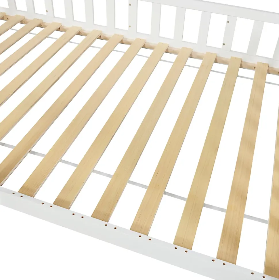 Lit cabane Ydre bois de pin 120 x 200 cm blanc en.casa