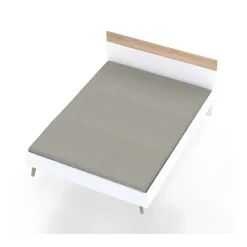 Lit CAMPER 160x200 cm / Décor chêne blanchi et blanc