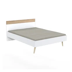 Lit CAMPER 140x190 cm / Décor Chêne blanchi et blanc