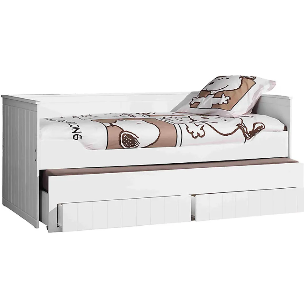 Lit capitaine 90x200 Sommier Inclus Vipack Robin - Blanc