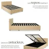 Lit capitonné avec bandes LED et espace de rangement 140x200 beige