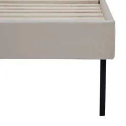 Lit capitonné Porvoo 90 x 200 cm beige en.casa