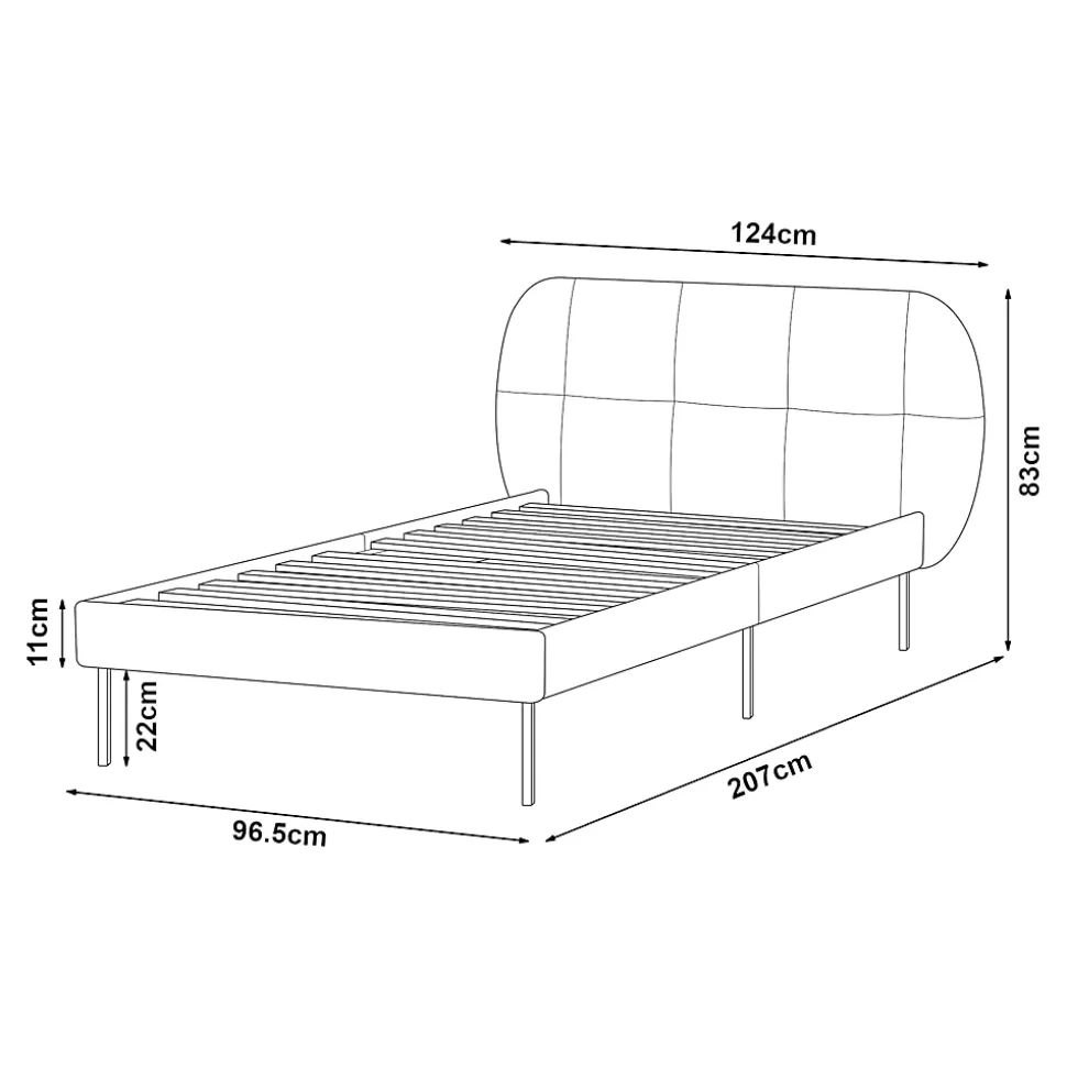 Lit capitonné Porvoo 90 x 200 cm beige en.casa