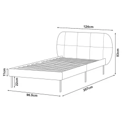 Lit capitonné Porvoo 90 x 200 cm vert foncé en.casa