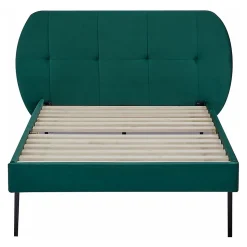 Lit capitonné Porvoo 90 x 200 cm vert foncé en.casa