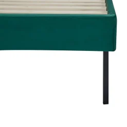 Lit capitonné Porvoo 90 x 200 cm vert foncé en.casa