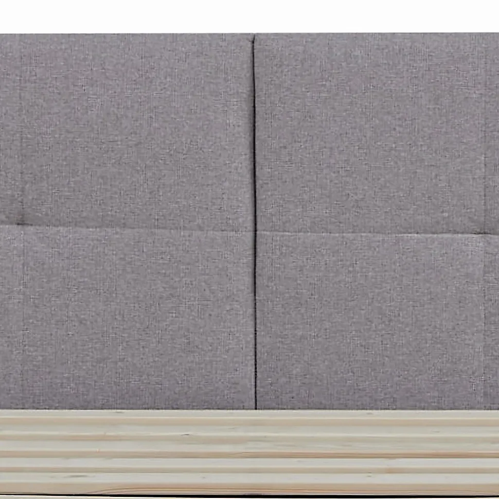 Lit capitonné Porvoo 140 x 200 cm gris en.casa