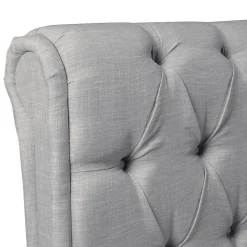 Lit CHELSEA 140x190 + 4 tiroirs + sommier / Gris clair