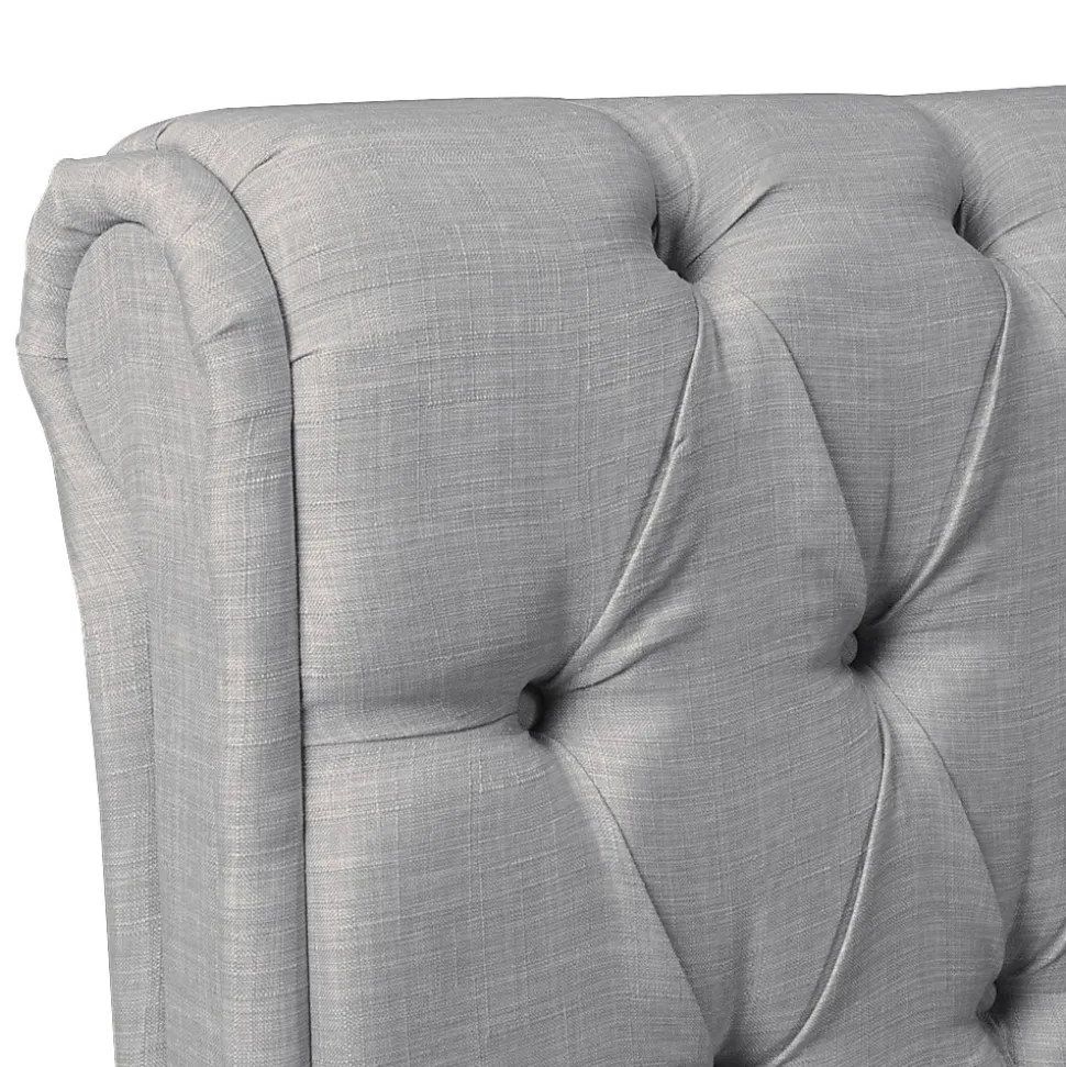 Lit CHELSEA 140x190 + 4 tiroirs + sommier / Gris clair