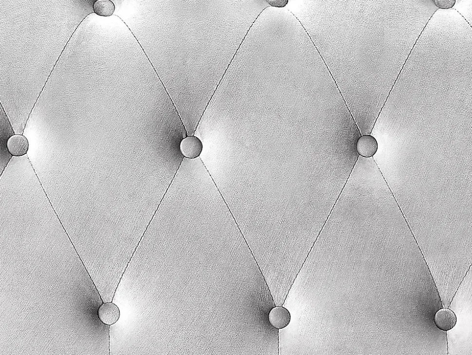 Lit chesterfield 160 x 200 cm - Velours - Gris clair - TONGERLA