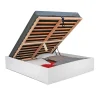 Lit coffre 2 places 140x190cm couleur Blanc avec sommier BILYBA